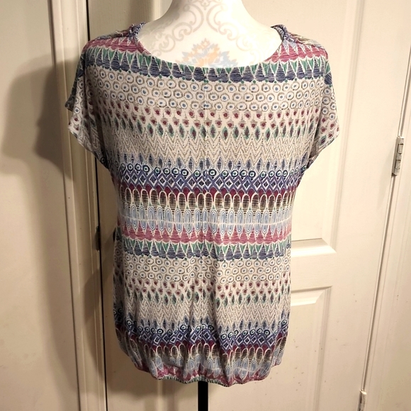EUC!!! Sonoma Multicolored Drop Neck Blouse - Picture 2 of 4